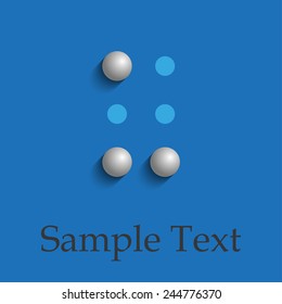 Letter U in Braille on blue background