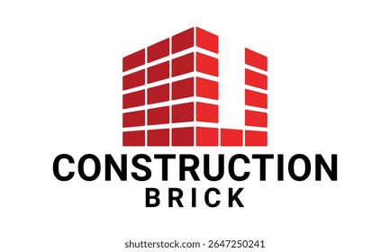 Letter U brick logo design vector template