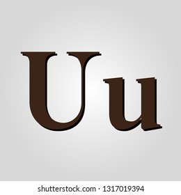 letter U brown