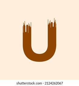 Letter U Brush Style logo or symbol template design