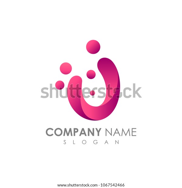 Image Vectorielle De Stock De Lettre U Avec Bulle Logo De