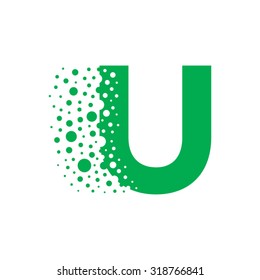 Letter U Bubbles Vector