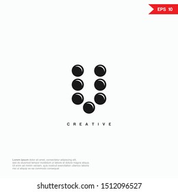 Letter U bubbling logo design template. Universal vector icon. Modern logotype symbol
