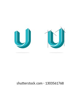 letter U building and architect logo design modern logo and premium logo