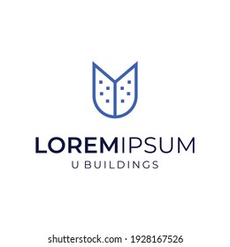 letter U buildings logo vector modern simple sophisticated combination designs