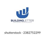 letter u builings vector template logo design
