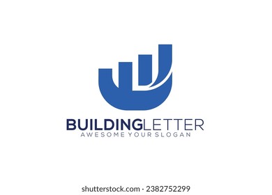 letter u builings vector template logo design