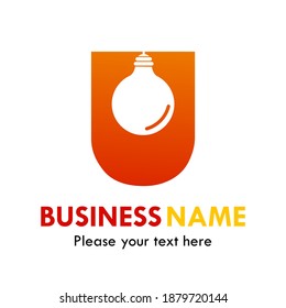 Letter u with bulb lamp vector logo template. Suitable for brand, ientity, web, business, idea etc