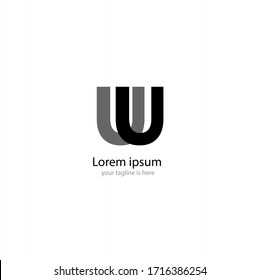 letter U business logo concept with white background