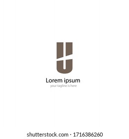 letter U business logo concept with white background