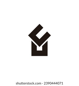Letter U and C square geometric symbol simple logo vector