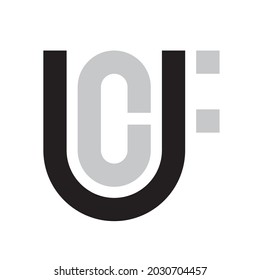 Letter u and c vector icon isolated on white