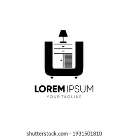 Letter U Cabinet Logo Design Vector