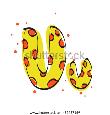 Letter U from candy alphabet. Vector illustration