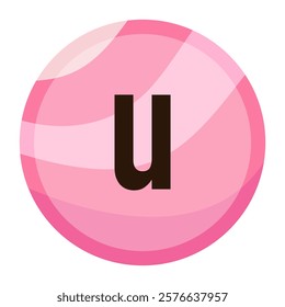 Letter u in Valentine’s Candy Bubble Theme for Romantic Designs