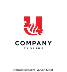 Letra U Candy Logo Icon Vetor