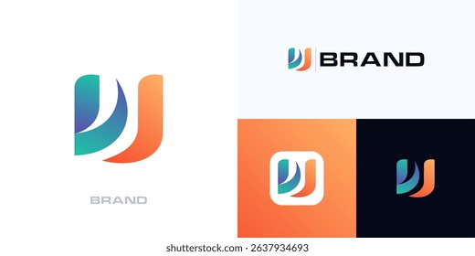Letter U capital mark with vivid gradient color, Logo icon design vector illustration element editable, Modern symbol initial alphabet sign for technology, business company and brand identity