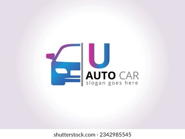 Letter U Car Logo Design Template Inspiration, Vector Illustration, Vehicle Logo, Automotive Logo