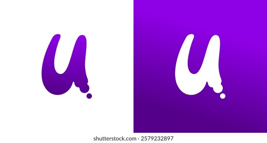 Letter U cartoon icon logo vector design isolated