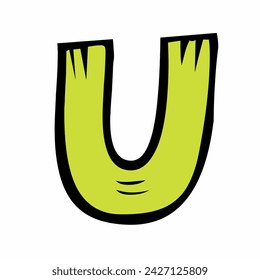 Buchstabe "U" im Zeichentrickstil