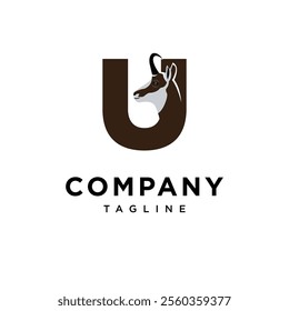 Letter U Chamois Logo Icon Vector