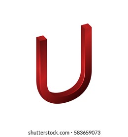 Letter U Character Realistic 3d Icon Stock Vector (Royalty Free ...