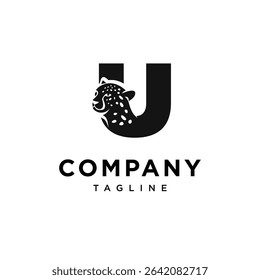 Letter U Cheetah Logo Icon Vector