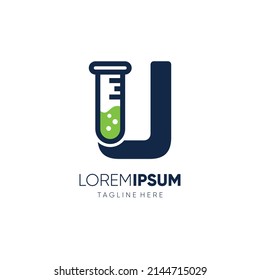 Letter U Chemistry Logo Design Icon Vector Graphic Emblem Illustration