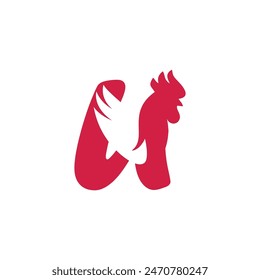 Letter U Chicken logo icon vector template.eps