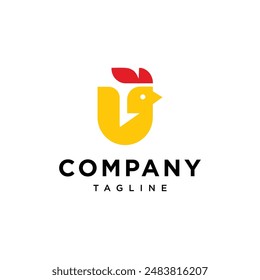 Letter U Chicken simple logo icon vector template.eps