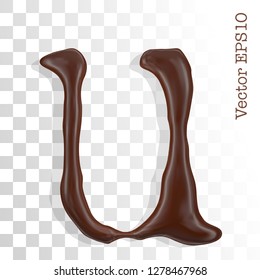 Letra u de las gotitas de chocolate. EPS vectorial 10.