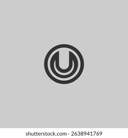 letter U with circle minimalism business company logo vector illustration template design