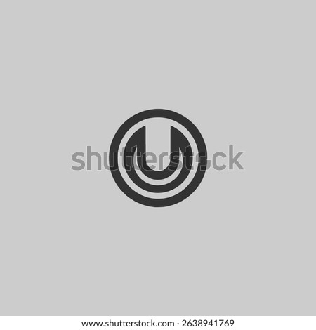 letter U with circle minimalism business company logo vector illustration template design