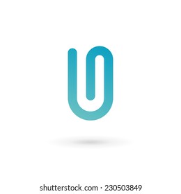 Letter U clip logo icon design template elements 