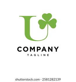 Letter U Clover Leaf Logo Icon Vector