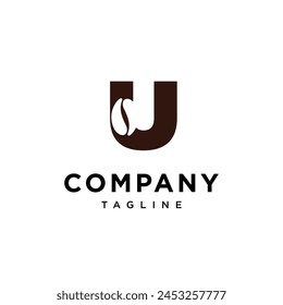 Letter U Coffee bean logo icon vector template.eps