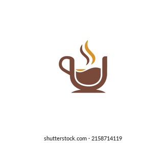 Letter U Coffee Cafe Logo Design Stock Vector (Royalty Free) 2158714119 ...