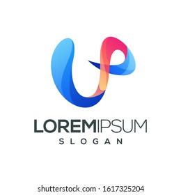 letter U colorful gradient logo design