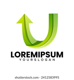 letter U colorful icon logo design 
