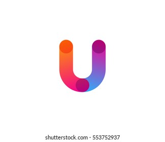 Letter U Colorful Logo Design Element