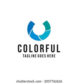 letter U colorful Logo vector design. modern circle symbol icon graphic. app emblem for Company and business