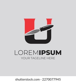 Letra U Combinación Con Ilustración Vector De Diseño Con Logotipo De Ballet