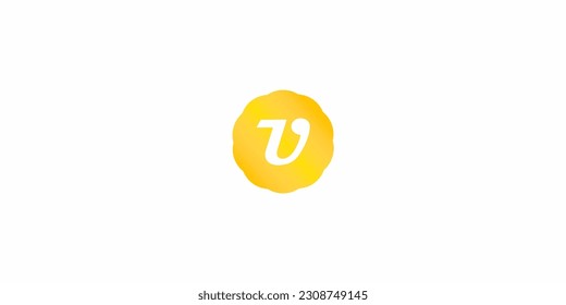 
Letter U concept inside petal stamp or sign, typography logo concept, monogram logo and initials letter logo, modern and simple