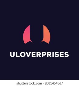 Letter U Creative Circle Logo design with Colorful gradient. Letter U Modern Logo Template