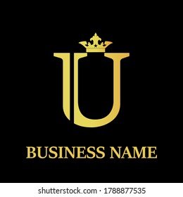 Ilustración de la plantilla de diseño del logotipo de carta u corona. adecuado para la moda, marca, reino, corona, identidad
