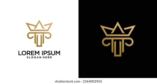 Letter u and crown logo design for law firm logo with creative idea