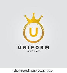 Letter U Crown Ring Diamond Jewelry Accessories Logo Vector Icon