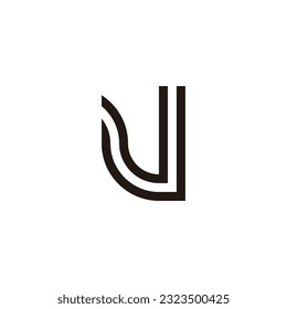 Letter u curve, line geometric symbol simple logo vector