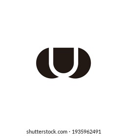 letra u curva espacio simple negativo logo vectorial
