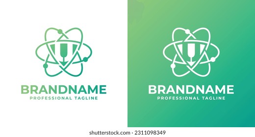Letter U Cyber Security or Atom Logo, suitable for any business related to shield, cyber security, technology, or Atom with U initials.